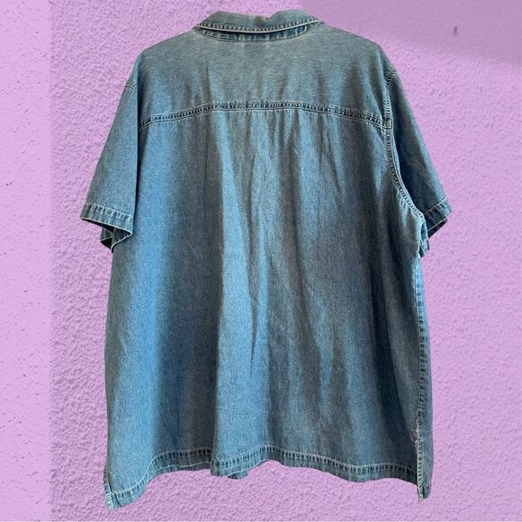 Vintage cottagecore denim shirt with embroidery - Picture 4 of 7